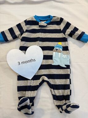 Carter's - Blue and Gray Fleece Onesie Sleeper